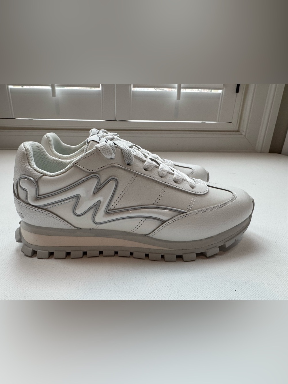 Marc Jacobs The Jogger Leather Sneakers White Women’s Size 7.5 EU 38 New